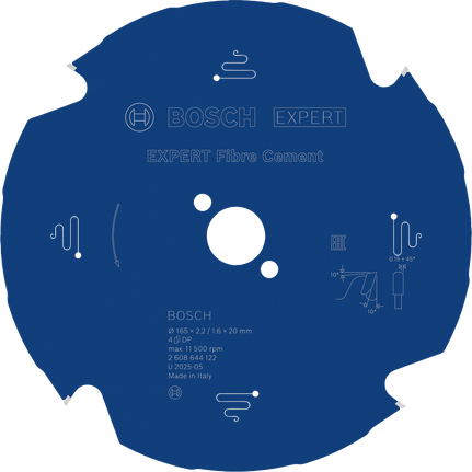 BoschEXPERT 纤维水泥圆锯片 165mm。